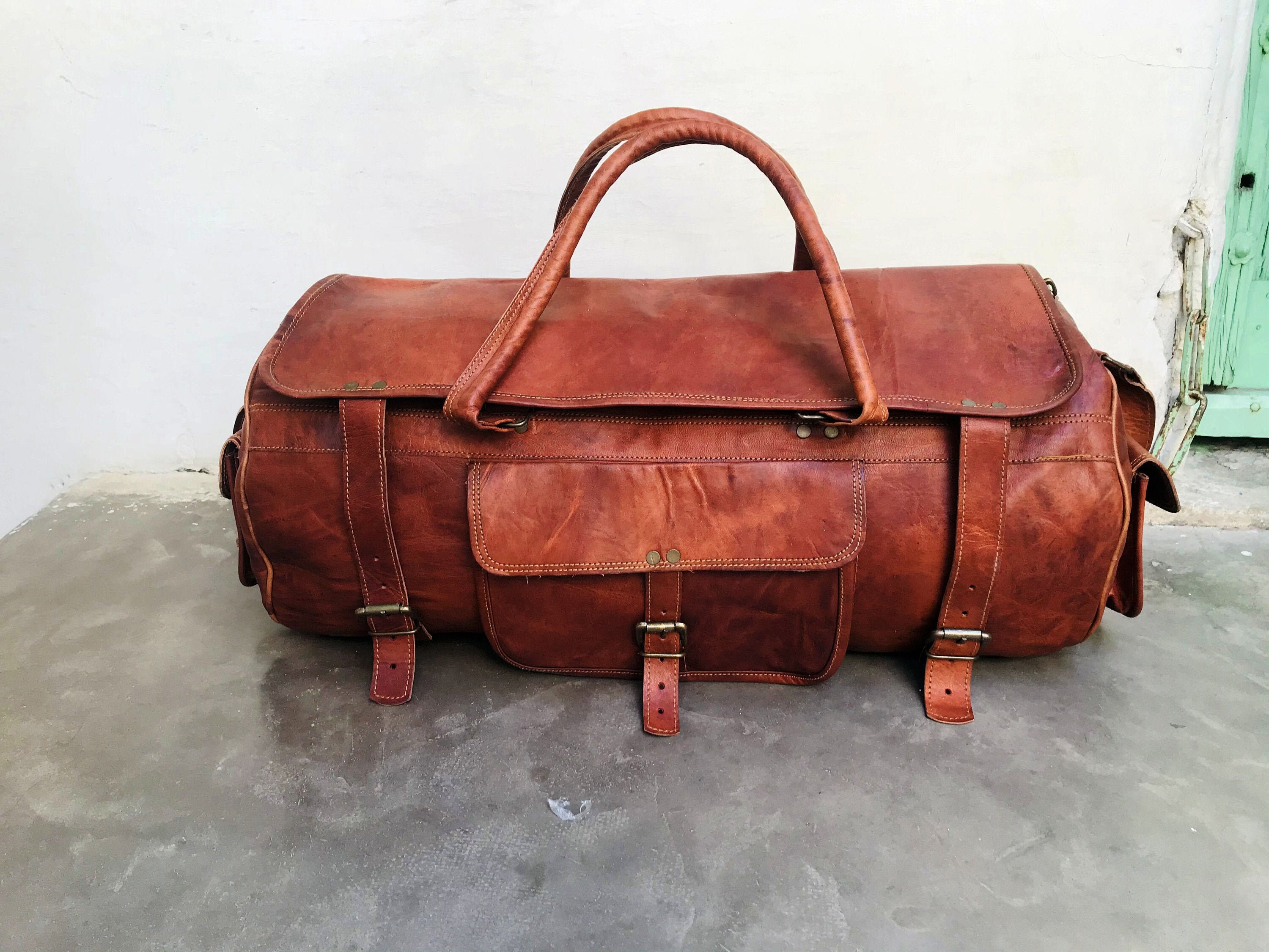 handmade leather duffle