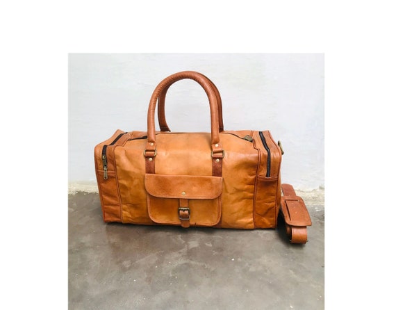 Bolsa De Viaje De Piel Auténtica De Búfalo De 24 Pulgadas