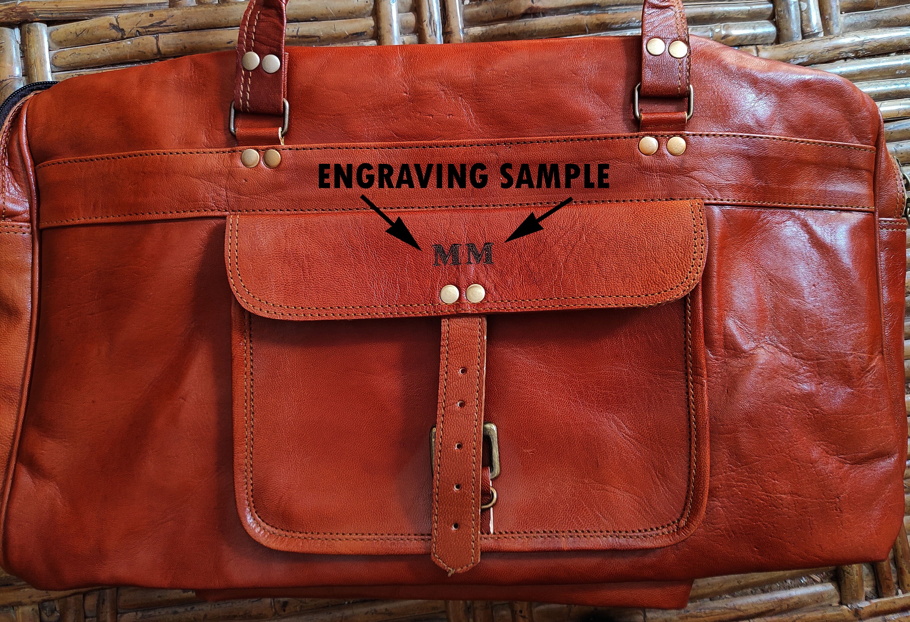 24 Inch Personalized Handmade Leather Duffle Bag Travel Etsy
