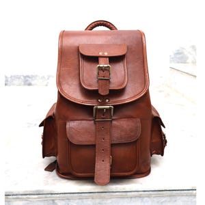 Handmade Leder Rucksack für Männer Frauen Leder Rucksack Laptop Rucksack Mini Rucksack Geldbörse Schulrucksack Alltag Tasche Ledertasche Frauen