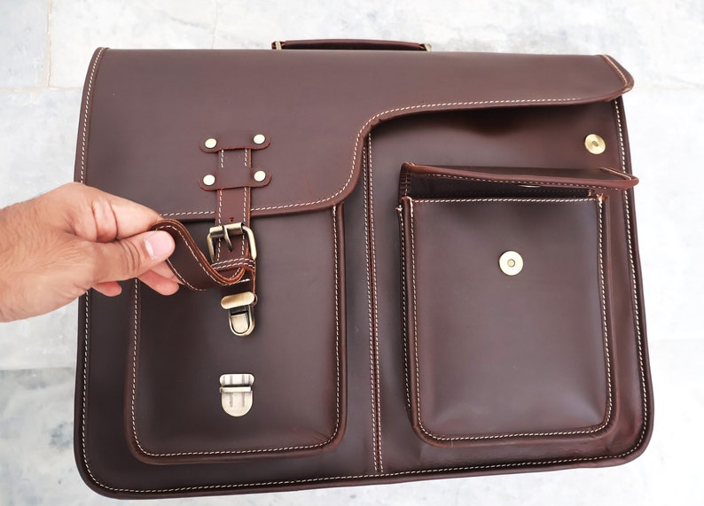 Handgefertigte Büffelleder Messenger Crossbody Satchel BAG für Männer Frauen Vintage Rustikale Handtasche Leder Aktentasche Beste Mutter Geschenk Bild 7