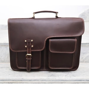Handmade Leather Messenger Bag Travel Satchel Bag Crossbody Handbag Office Laptop Handbag for Men Women Modern Leather Best Christmas Gift