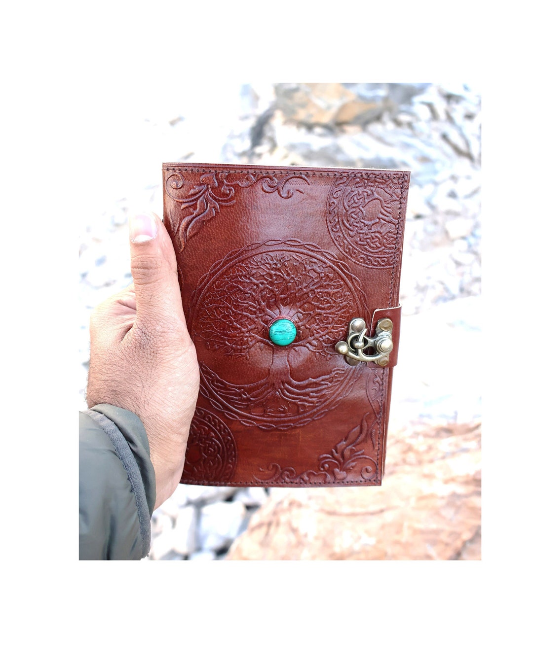 Tree of Life Leather Journal, Handmade Embossed Travel Sketchbook - Etsy