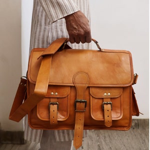 LEATHER BRIEFCASE Large MESSENGER Bag Laptop Briefcase Laptop Bag Women Personalized Unisex Laptop Canvas Bag Mother's day special Gift zdjęcie 10