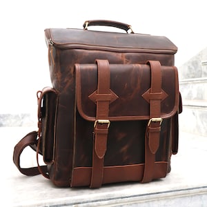 Gepersonaliseerde leren rugzak voor heren Dames Reisrugzak Laptop School College Vakantie Wandelen Outdoor Dagrugzak Beste tas voor moeder