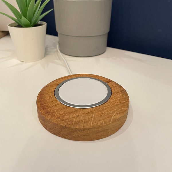 MagSafe iPhone charging stand, desktop or wall mounted, MagSafe dock, tech, desk, bedside accessory, solid oak wooden gift for him, her