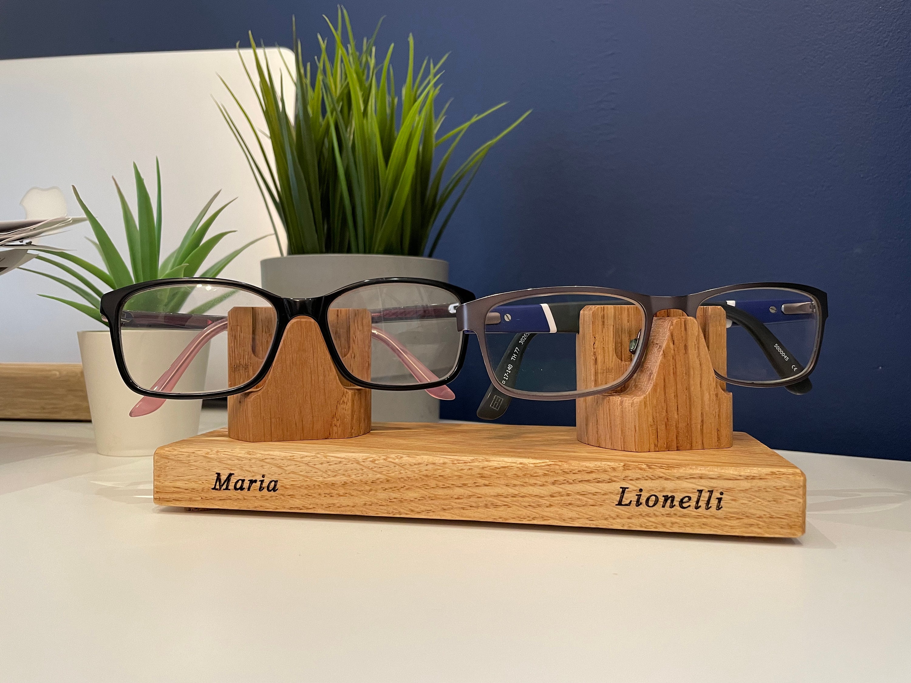 Solid Oak Personalised Glasses Stand / Gifts for Grandparents