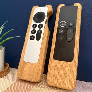 Apple TV remote holder, remote case, First and Second Generation Siri Apple TV holder, gift for Apple user, Dad gift, in solid oak