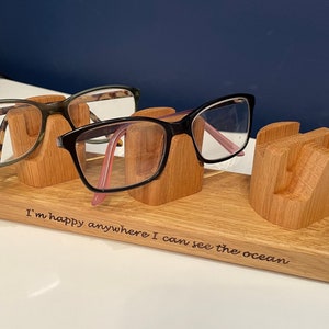 Glasses stand, spectacle holder, wooden triple eyeglasses stand, gifts for Mum, Dad, multiple reading eyeglasses stand, eye wear stand
