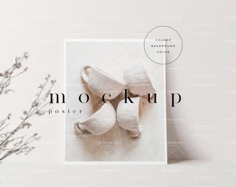 Bohemian Poster Mockup: A4, 8x10, 2x3 (JPG, PSD)