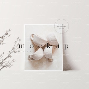 Maqueta de póster personalizable / Plantilla de póster simple / Maqueta de estilo boho / Pantalla de póster mínima para A4, 8X10, 2X3 / JPG PSD Smart Object / D185