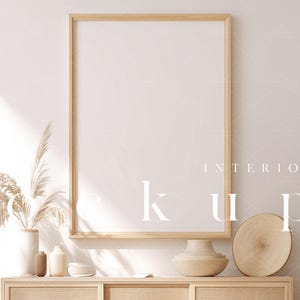Interior Mockup Frame/Scandinavian Room Mockup/Modern Interior Design/Nordic Calm Bohemian Bright Neutral Interior/JPG PSD Smart Object/L231