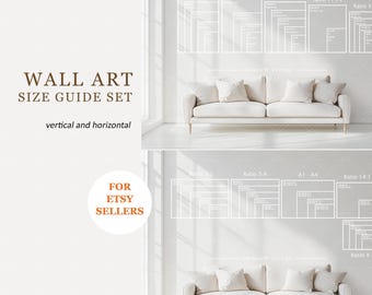 Etsy Shop Size Guide: Vertical & Horizontal Poster Mockup (JPG Digital Download)
