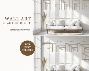 Etsy Shop Size Guide: Vertical & Horizontal Poster Mockup (JPG Digital Download)