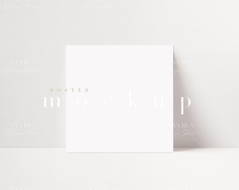 May include: White poster mockup with the text "POSTER MOCKUP" in a light gray font.