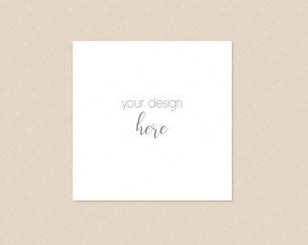 Square Card Mockup Nude BackgroundNursery MockupWedding Baby Shower Mockup Simple Minimalist Stationary MockupJPG PNGM95