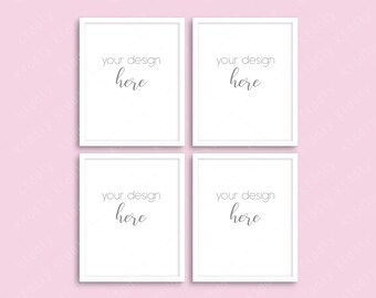 8x10 Frame Mockup Set Of 4 Digital Mockups Pastel Pink Etsy