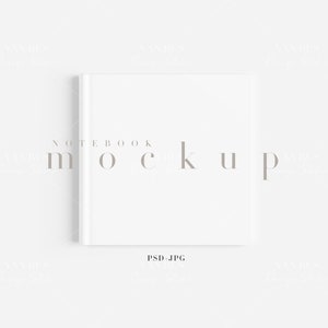 Square Notebook Mockup/Minimalist Journal Mockup/Simple Book Cover Template/Modern Diary Stationary Mockup Display/JPG PSD Smart Object/N295