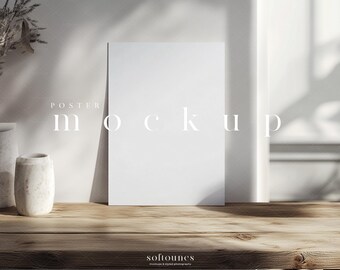 A4 Scandinavian Poster Mockup: Modern Calendar Display (JPG PSD Digital Download)