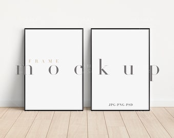A4 Black Frame Mockup Set: Portrait Style (Digital Download)