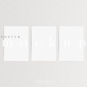 Three-Poster Mockup on Simple Background