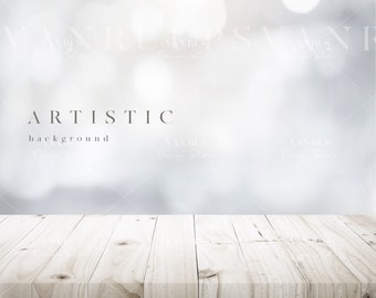 Blank Wood Table Product Display Mockup: Modern Digital Background (JPG)