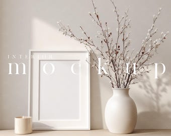 Mockup Frame in Scandinavian Interior (PSD, JPG)