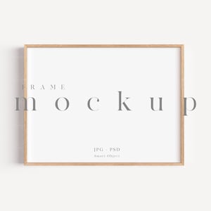 4x3 Wood Frame Mockup/ Modern Thin Digital Vertical Frame Styled Mockup/Minimalist Clean Mockup/Frame Art Display/JPG PSD Smart/M44