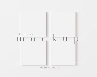 Quadratisches Leinwand Mockup Display/Simple Canvas Mockup für 1x1 Kunstwerk/Einfaches modernes Gemälde 1:1 Mockup/Minimal Design/JPG PSD Smart Object/N260
