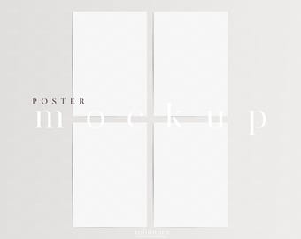 Four-Poster Mockup on Simple Minimalist Background