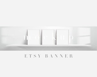 Maqueta de banner de tienda de Etsy: Imagen de portada minimalista (PNG, JPG, PSD)