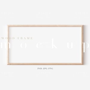 1:2 Wood Frame Mockup/Modern Digital Mockup/5x10, 10x20 Sign Mockup Framed Display/Horizontal Frame Template/PNG JPG PSD Smart Object/M27