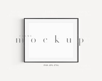 Black Frame Mockup: 8x10 Modern Art Display (PNG JPG PSD)