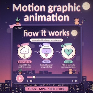 Lo-Fi Motion Graphic Animation (Anleitung zum Herunterladen von Planern, MP4)