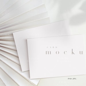 5 x 7 Boho dubbele kaart mockup/moderne digitale wenskaart mockup/bruiloft baby shower duo mockup/eenvoudig ontwerp/JPG PSD slim object/N236