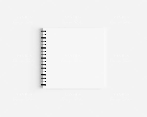 Square Spiral Notebook Mockup/minimalist Journal Mockup/simple Notebook  Template/modern Diary Stationary Display/jpg PSD Smart Object/n297 