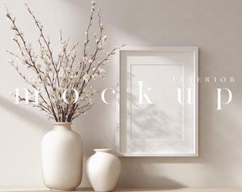 Mockup Frame in Scandinavian Interior (PSD, JPG)