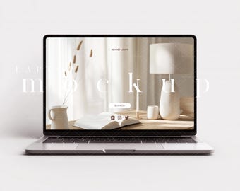 Minimales Macbook Laptop Mockup für Branding, Canva, Photoshop, Photopea (JPG, PNG, PSD)