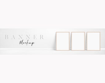 Etsy Shop Banner Mockup: A4 Frame Display (PSD, JPG, PNG)