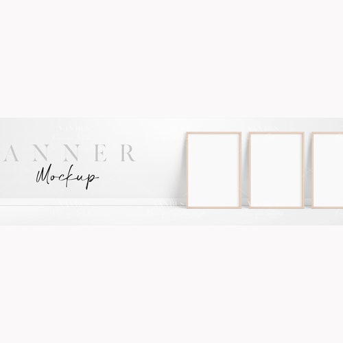 Etsy Shop Banner Mockup With White Frames/minimalist Cover Etsy