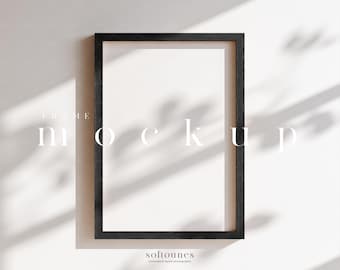 Svart ekrammodell: A4 modern konstdisplay (JPG PSD digital nedladdning)