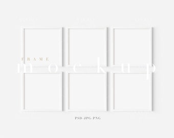 Square White Frame Mockup: Minimalist Art Display (PNG JPG PSD)