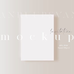 5x7 Hochzeitskarte Mockup/Moderne Einladung Clean Blank Mockup/Minimalistische Grußkarte Baby Shower Mockup Vorlage/JPG PSD Smart Object/H35