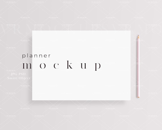 Minimalist Planner Mockup: A4 & Letter Size (JPG, PSD)
