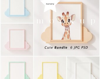 Nursery Mockup Bundle with 6 Frames for Kids Prints