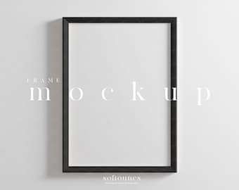 A4-rammodell: Skandinavisk björkträ, ren minimalistisk design (digital nedladdning av JPG PSD)