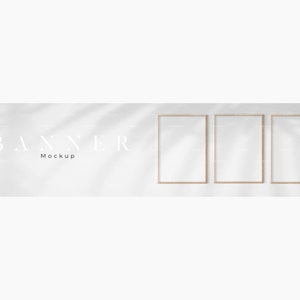 Etsy Shop Banner Mockup with Wooden Frames/Minimalist Cover Image Banner Display/Etsy Big Banner/Branding Template/JPG PSD Smart Object/M12