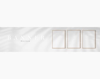 Maqueta de banner para tienda Etsy: Marcos de madera, estilo minimalista (JPG, PSD)