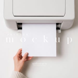 Simple Printer and Paper Mockup (JPG, PNG, PSD)