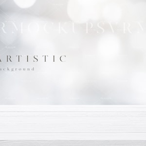 Styled Stock Image/White Wood Table Digital Backdrop Scene/ Product Display Mockup/Modern Digital Bokeh Background/Stock Photography/JPG/H73